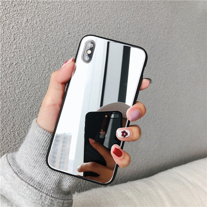 TPU Makeup Mirror Case for IPhone 13 11 12 Pro XS Max Xr X Mobile Phone Protection Cover for IPhone 8 7 6 Plus Cases Funda Coque - TIKIJTRONICS # 0