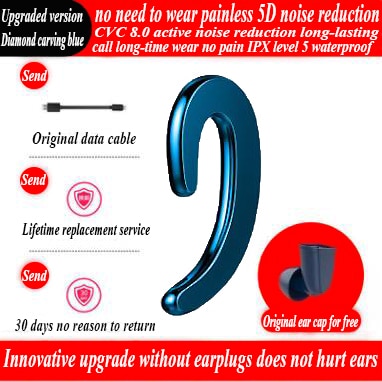 The integrated bone conduction type hanging ears monaural bluetooth wireless headset, wireless headset with warehouse TIKIJTRONICS