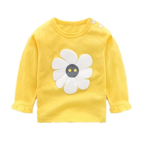 Toddler Girls Clothes Cotton Tops Children Cartoon Long Sleeve Girl Kids T-shirt Baby Boys Baby Boy Outfit Pullover T-shirt TIKIJTRONICS