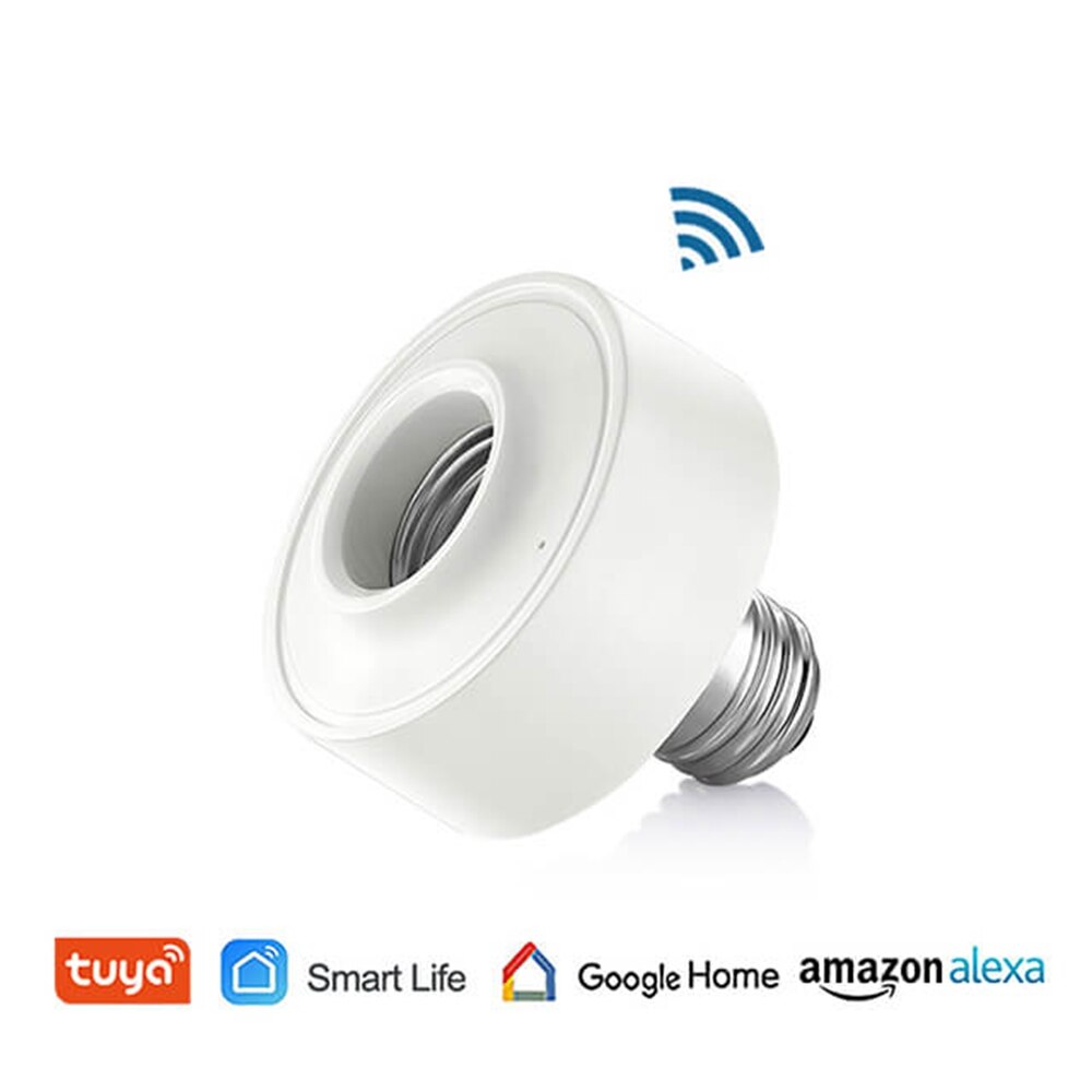 Tuya Smart WiFi Light Socket Lamp Holder for Led Bulb E27 E26 Google Home Echo Alexa Voice Control, Remote Control ON OFF TIKIJTRONICS