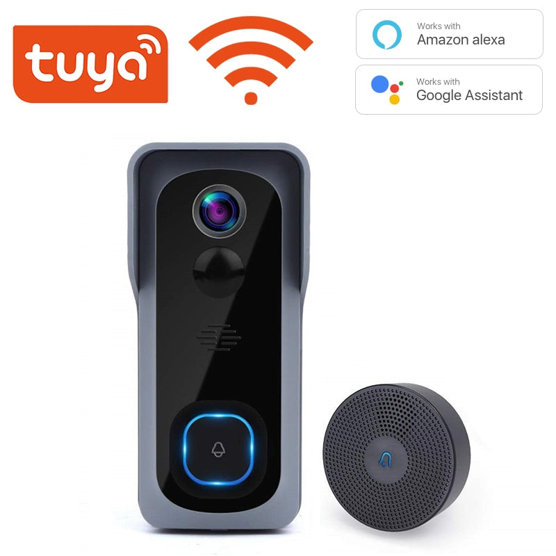 Tuya Wireless WiFi 1080P Video Doorbell with Battery USB Chime Compatible with Google and Alexa, Waterproof doorbell Smart lIfe - TIKIJTRONICS 0 SPECIFICATIONSPower: Dry batteryOrigin: Mainland ChinaItercom: YesItem Type: Wireless DoorbellFeature: Photograph,VideoConnection Type: WirelessCertification: CEBrand Name: zsviotAlarm: Yes TIKIJTRONICS  (Store description)