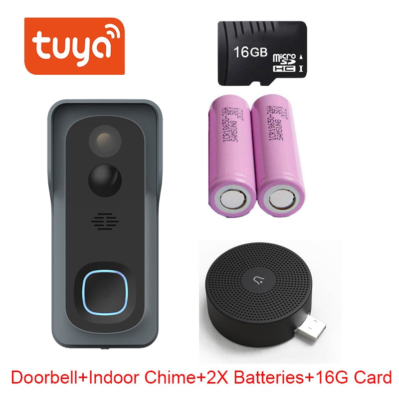 Tuya Wireless WiFi 1080P Video Doorbell with Battery USB Chime Compatible with Google and Alexa, Waterproof doorbell Smart lIfe - TIKIJTRONICS 0 SPECIFICATIONSPower: Dry batteryOrigin: Mainland ChinaItercom: YesItem Type: Wireless DoorbellFeature: Photograph,VideoConnection Type: WirelessCertification: CEBrand Name: zsviotAlarm: Yes TIKIJTRONICS  (Store description)