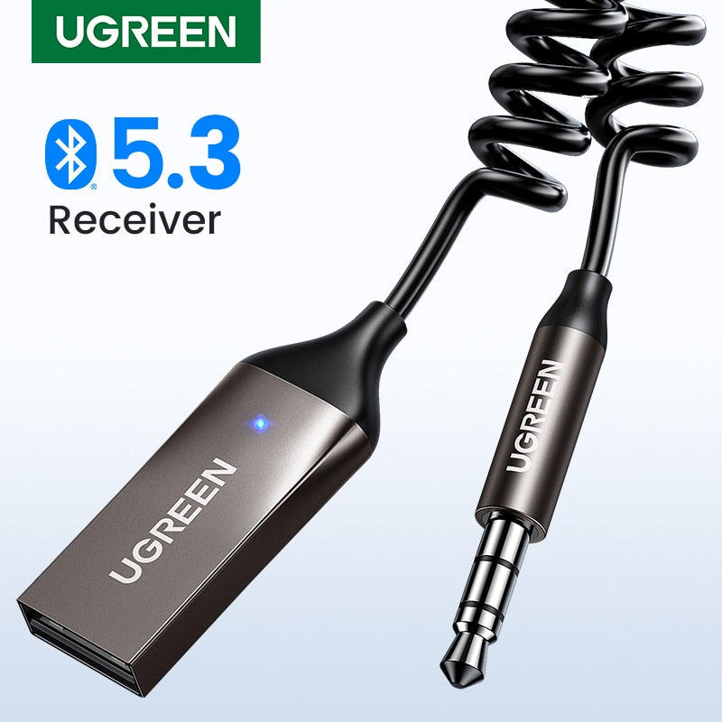 UGREEN Bluetooth Aux Adapter Wireless Car Bluetooth Receiver USB to 3.5mm Jack Audio Music Mic Handsfree Adapter for Car Speaker - TIKIJTRONICS # 0