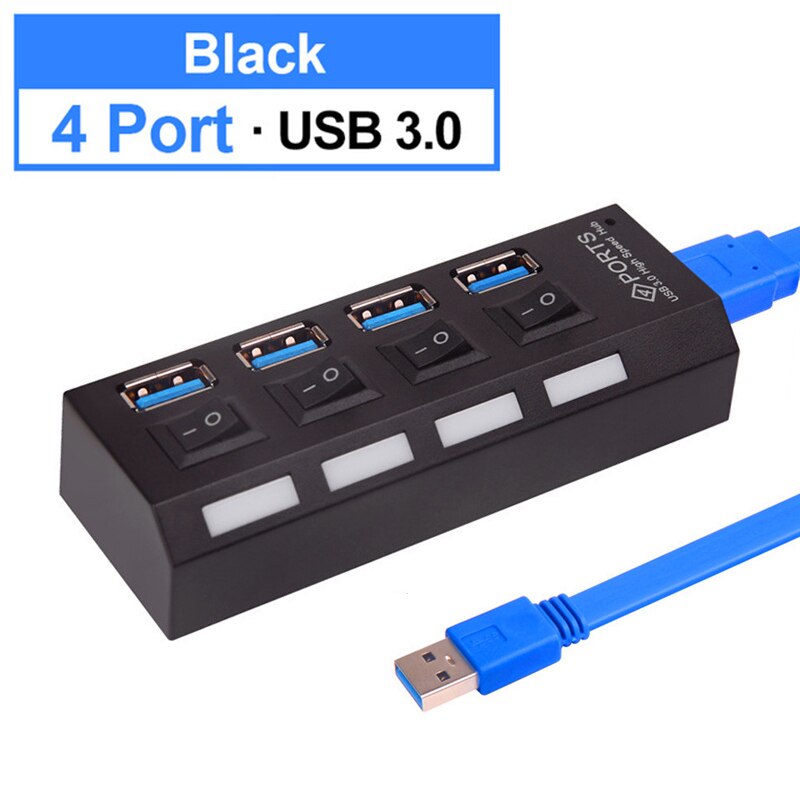 USB 3.0 HUB Multi 4 7 USB Port Splitter With Power Adapter For Macbook Pro Air PC Computer Laptop Accessories Multiple Usb Hab - TIKIJTRONICS # 0