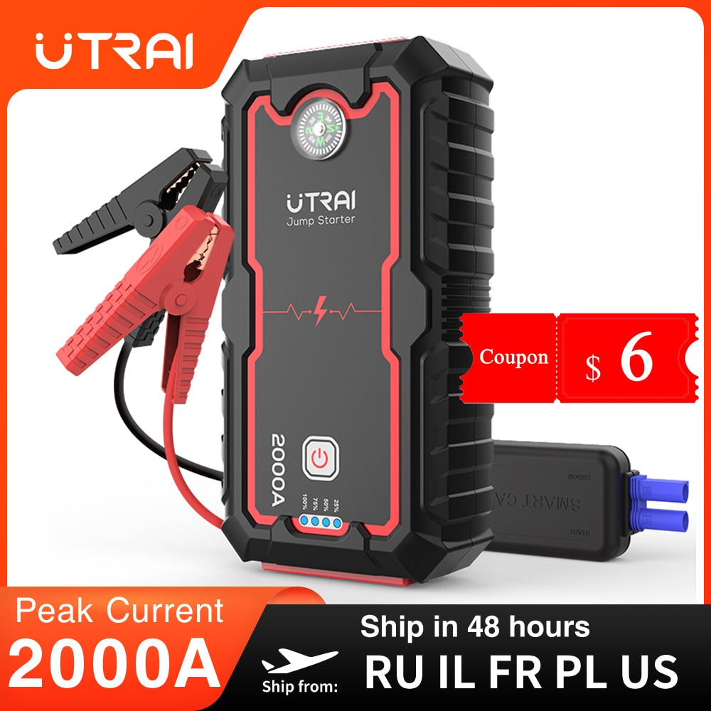 UTRAI Jump Starter Power Bank 2000A /1000A Portable Car Battery Starter For 12V Car Emergency Booster Starter Starting Device.