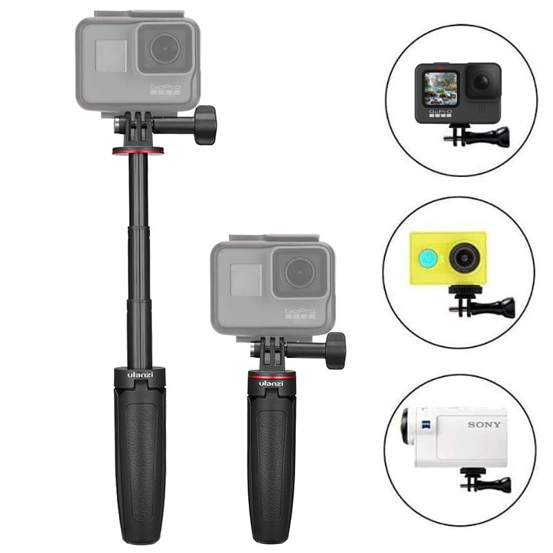 Ulanzi MT-09 Extend Gopro Vlog Tripod Mini Portable Tripod for Gopro Hero 11 10 9 8 7 6 5 Black Session Osmo Action insta360 X3 - TIKIJTRONICS 0 SPECIFICATIONSWeight (g): 74gUse: Action CamerasUlanzi Model: MT-09Type: Mini Tripod / LightweightPackage: YesOrigin: Mainland ChinaModel Number: MT-09Maxload: 2KGMax Extened Length (mm): 251mmMaterial: PlasticFolded Length (mm): 127mmBrand Name: Ulanzi TIKIJTRONICS  (Store description)