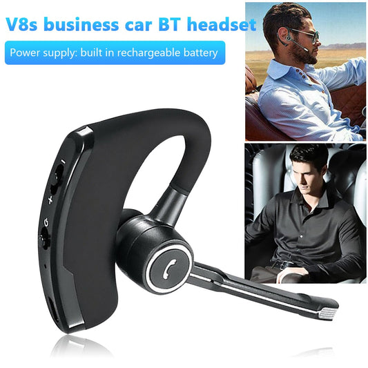 V8S USB Powered Bluetooth-compatible Earphones with Ear Hook Noise Reduction Business Wireless Hands Free Headset with Micphone - TIKIJTRONICS # 0