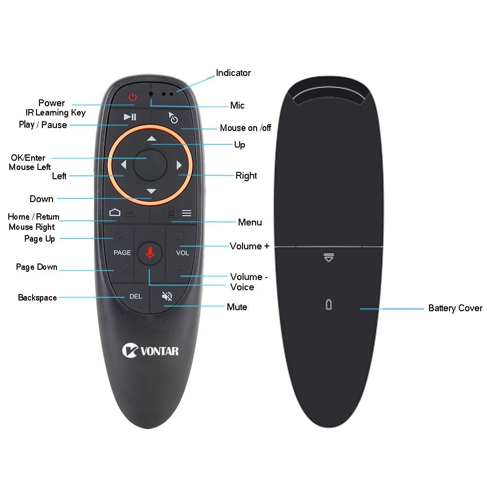 VONTAR G10 G10S Pro Voice Remote Control 2.4G Wireless Air Mouse Gyroscope IR Learning for Android tv box  HK1 H96 Max X96 mini - TIKIJTRONICS # 0