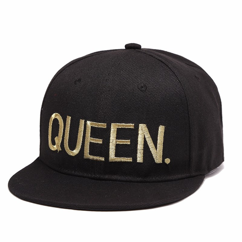 VORON KING QUEEN Gold letters Embroidery Snapback Hats Flat Bill Trucker Hats Acrylic Men Women Gifts for Him Her - TIKIJTRONICS # 0