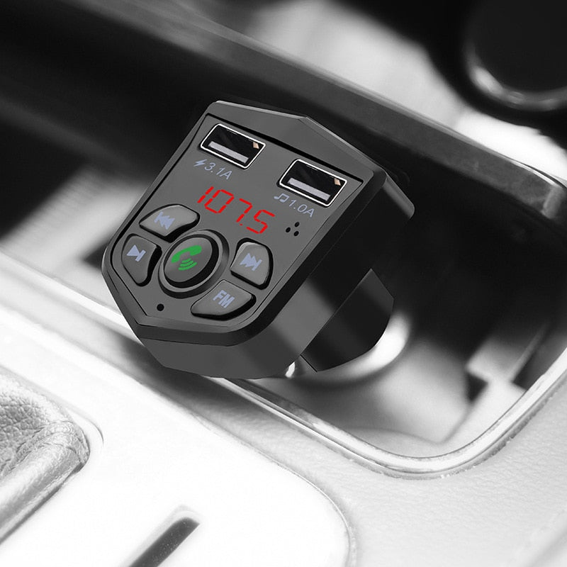 VR robot Bluetooth FM Transmitter Modulator Wireless Handsfree Car Kit 5V 3.1A Dual USB Charger Adapter Audio Car MP3 Player - TIKIJTRONICS 0 SPECIFICATIONSVoltage: 12VSpecial Features: Handsfree Car KitOut Power: 5V 3.1AOrigin: Mainland ChinaModel Name: 803eMaterial Type: ABSItem Weight: 80gItem Type: FM TransmittersFeature 2: Support U Disk/TF Card PlayFeature 1: Bluetooth Car MP3 PlayerBrand Name: VR robot TIKIJTRONICS  (Store description)