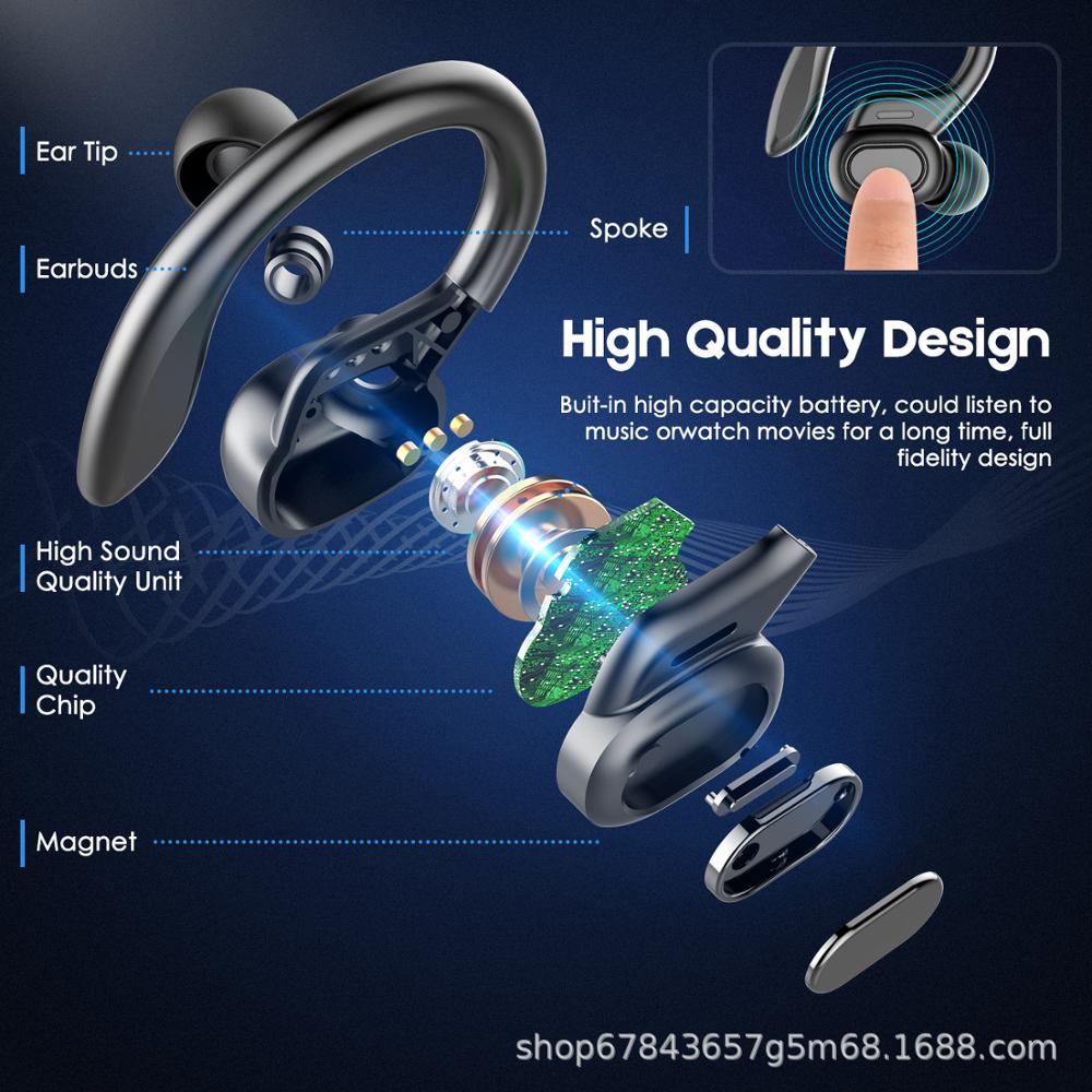 VV2 TWS Wireless Headphones Sport Earbuds Touch Control LED Display Music Headset For Iphone Huawei Xiaomi Auriculares Bluetooth - TIKIJTRONICS # 0