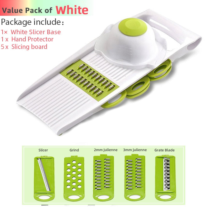 Vegetable Cutter Grater for Vegetables Slicers Shredders Multi Slicer Peeler Carrot Fruit 6 in 1 Gadgets Vegetable Cutting Tools - TIKIJTRONICS # 0