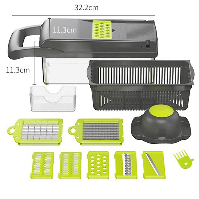 Vegetable Fruit Slicer Grater Cutter Peeler Multifunctional Potato Carrot Shredders Chopper Drain Basket For Kitchen Accessories - TIKIJTRONICS # 0