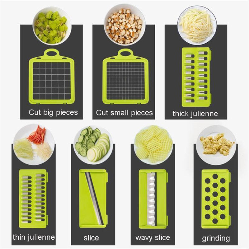 Vegetable Fruit Slicer Grater Cutter Peeler Multifunctional Potato Carrot Shredders Chopper Drain Basket For Kitchen Accessories - TIKIJTRONICS # 0