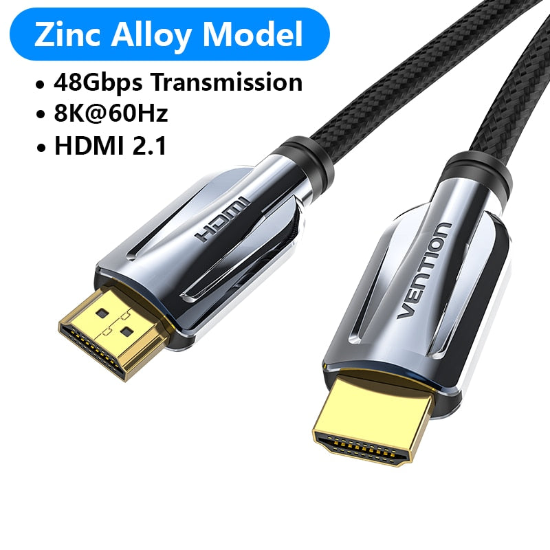 Vention HDMI 2.1 Cable 8K/60Hz 4K/120Hz 48Gbps HDMI Digital Cables Splitter for Xiaomi TV Box HDR10+ PS5 Switch Cable HDMI 2.1 TIKIJTRONICS