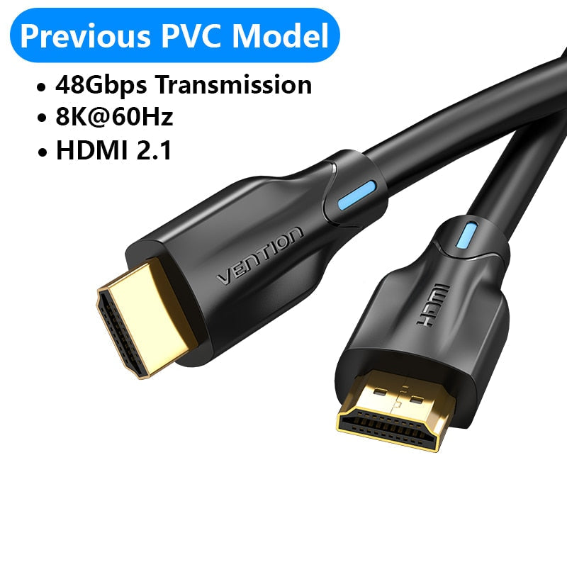 Vention HDMI 2.1 Cable 8K/60Hz 4K/120Hz 48Gbps HDMI Digital Cables Splitter for Xiaomi TV Box HDR10+ PS5 Switch Cable HDMI 2.1 TIKIJTRONICS