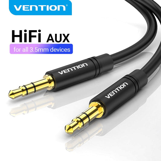 Vention Jack 3.5mm Aux Cable Male to Male 3.5mm Audio Cable Jack for JBL Xiaomi Oneplus Headphones Speaker Cable Car Aux Cord - TIKIJTRONICS # 0