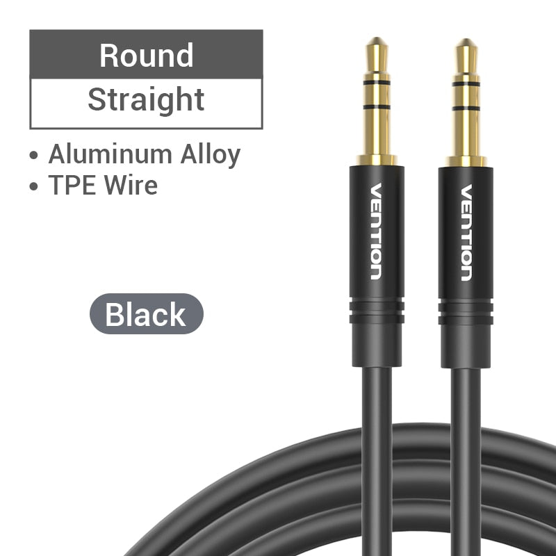 Vention Jack 3.5mm Aux Cable Male to Male 3.5mm Audio Cable Jack for JBL Xiaomi Oneplus Headphones Speaker Cable Car Aux Cord - TIKIJTRONICS # 0