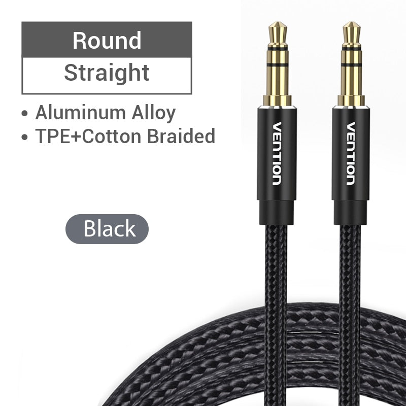 Vention Jack 3.5mm Aux Cable Male to Male 3.5mm Audio Cable Jack for JBL Xiaomi Oneplus Headphones Speaker Cable Car Aux Cord - TIKIJTRONICS # 0