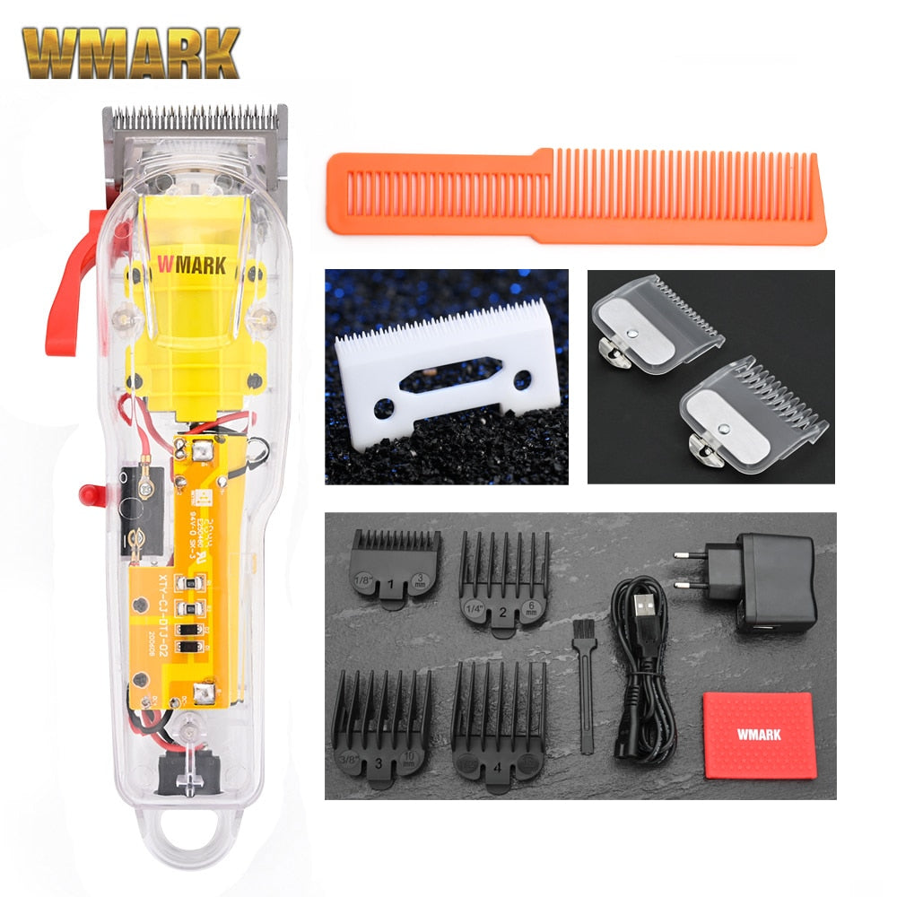 WMARK NG-108 NG-118 Transparent Style Rechargeable Hair clipper Professional Cord & cordless NG-202 Hair Trimmer - TIKIJTRONICS 0 SPECIFICATIONSSize: 100-240VOrigin: Mainland ChinaModel Number: NG-108/NG-118/NG-202Material: Carbon Steel+CopperItem Type: Hair TrimmerCommodity Quality Certification: ceBrand Name: WMARK TIKIJTRONICS  (Store description)