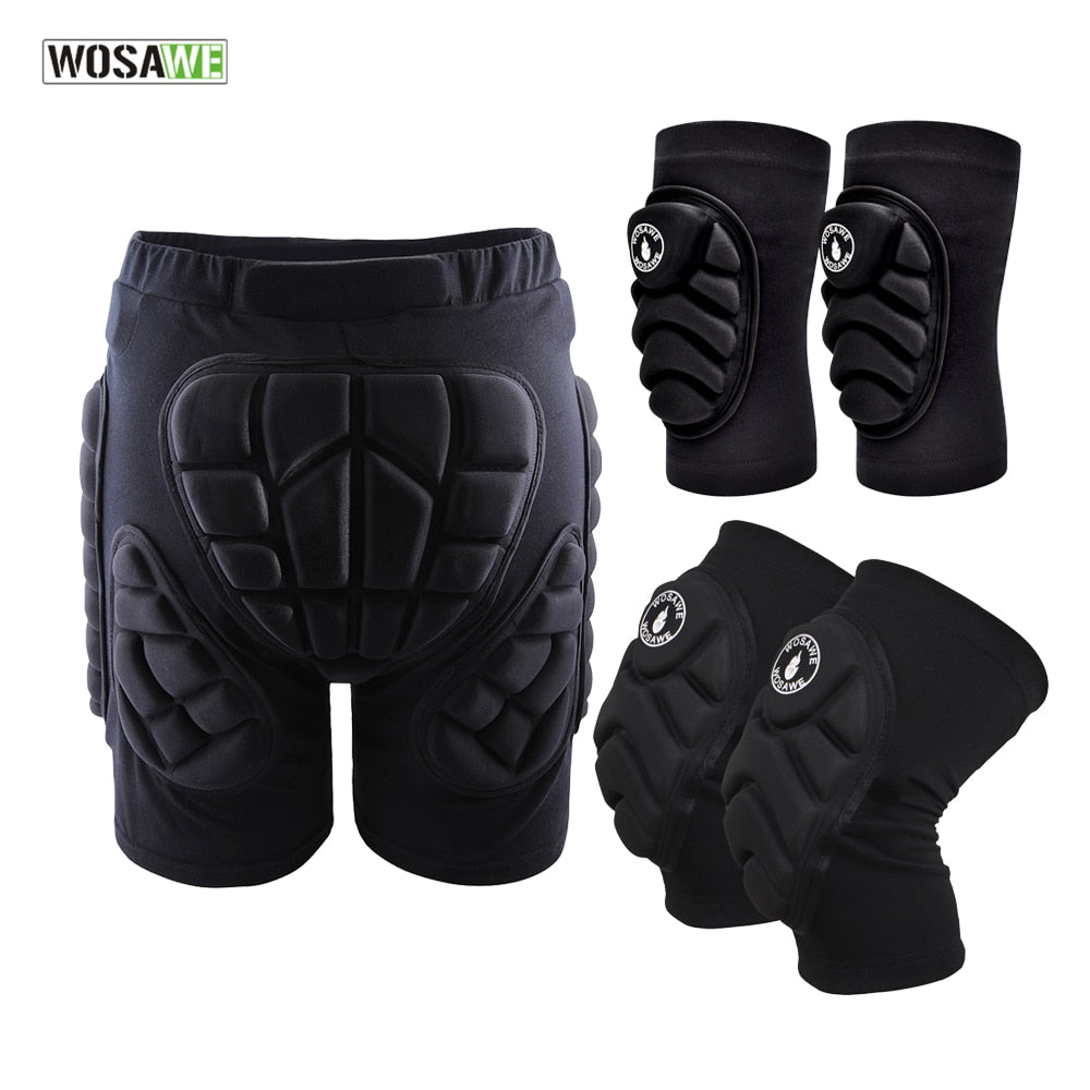 WOSAWE Unisex Motorcycle Shorts Ski Snowboarding Protective Gear Hip Butt Pad Extreme Sports MTB Bike Armor Motocross Shorts - TIKIJTRONICS # 0