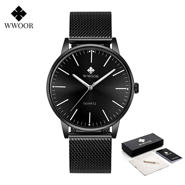 WWOOR Men Gold Watches 2022 Luxury Brand Men Fashion Quartz Golden Clock Male Simple Sports Waterproof Wrist Watch Zegarek Meski - TIKIJTRONICS # 0