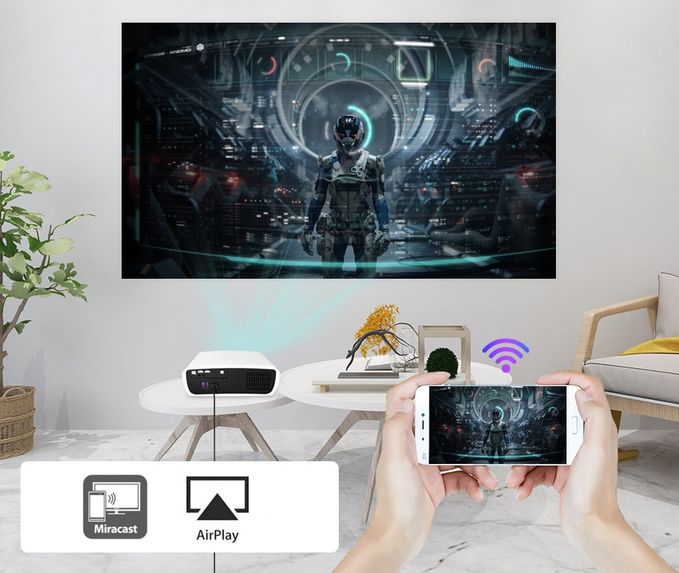 WZATCO C3 4D Keystone LED Projector 4K Android 10.0 WIFI 1920*1080P Proyector Home Theater 3D Media Video player Game Beamer.