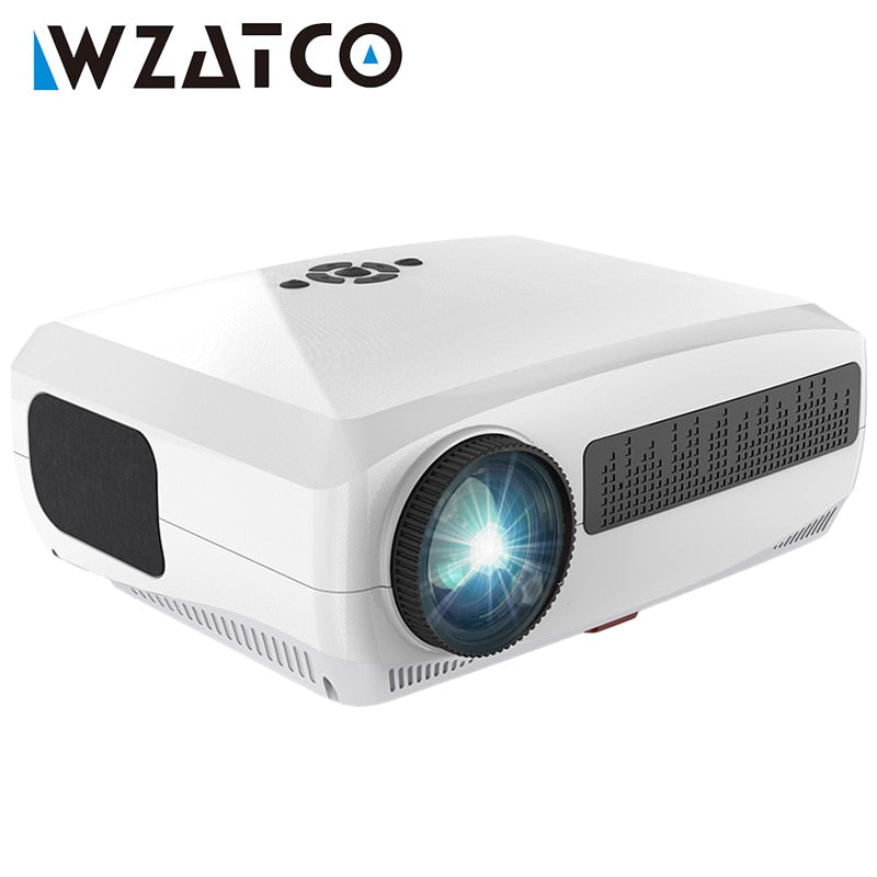 WZATCO C3 4D Keystone LED Projector 4K Android 10.0 WIFI 1920*1080P Proyector Home Theater 3D Media Video player Game Beamer.