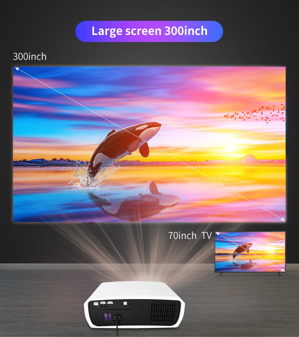 WZATCO C3 4D Keystone LED Projector 4K Android 10.0 WIFI 1920*1080P Proyector Home Theater 3D Media Video player Game Beamer.