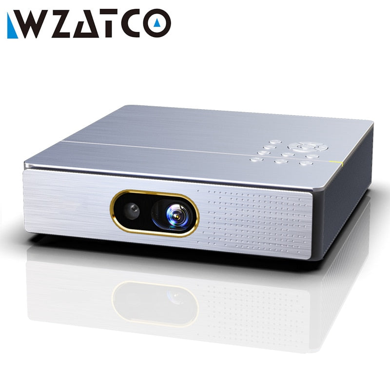 WZATCO S5 Portable MINI DLP 3D Projector 4K 5G WIFI Smart Android9.0 for Home Theater Beamer Full HD 1080P Video lAsEr Proyector - TIKIJTRONICS # 0