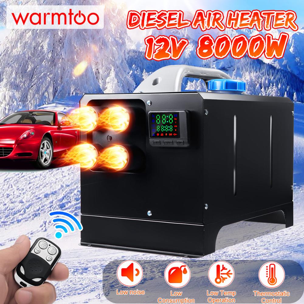 Warmtoo All In One Mini Diesel Air Heater 8KW 12V One Hole Car Heater For Trucks Motor-Homes LCD /Button Remote New Arrival - TIKIJTRONICS 0 SPECIFICATIONSVoltage: 12VSwitch Type: LCD SwitchSpecial Features: Car HeaterPower: 5000WPower: 8000WOrigin: Mainland ChinaModel Name: Heating & FansMaterial Type: Metal ;PlasticItem Width: 24cmItem Weight: 10kgItem Type: Heating & FansItem Length: 42cmItem Height: 27cmFuel: DieselExternal Testing Certification: ceBrand Name: warmtoo TIKIJTRONICS  (Store description)