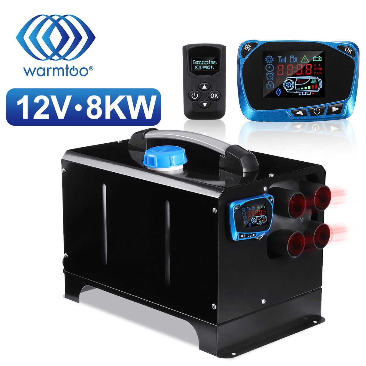 Warmtoo All In One Mini Diesel Air Heater 8KW 12V One Hole Car Heater For Trucks Motor-Homes LCD /Button Remote New Arrival - TIKIJTRONICS 0 SPECIFICATIONSVoltage: 12VSwitch Type: LCD SwitchSpecial Features: Car HeaterPower: 5000WPower: 8000WOrigin: Mainland ChinaModel Name: Heating & FansMaterial Type: Metal ;PlasticItem Width: 24cmItem Weight: 10kgItem Type: Heating & FansItem Length: 42cmItem Height: 27cmFuel: DieselExternal Testing Certification: ceBrand Name: warmtoo TIKIJTRONICS  (Store description)