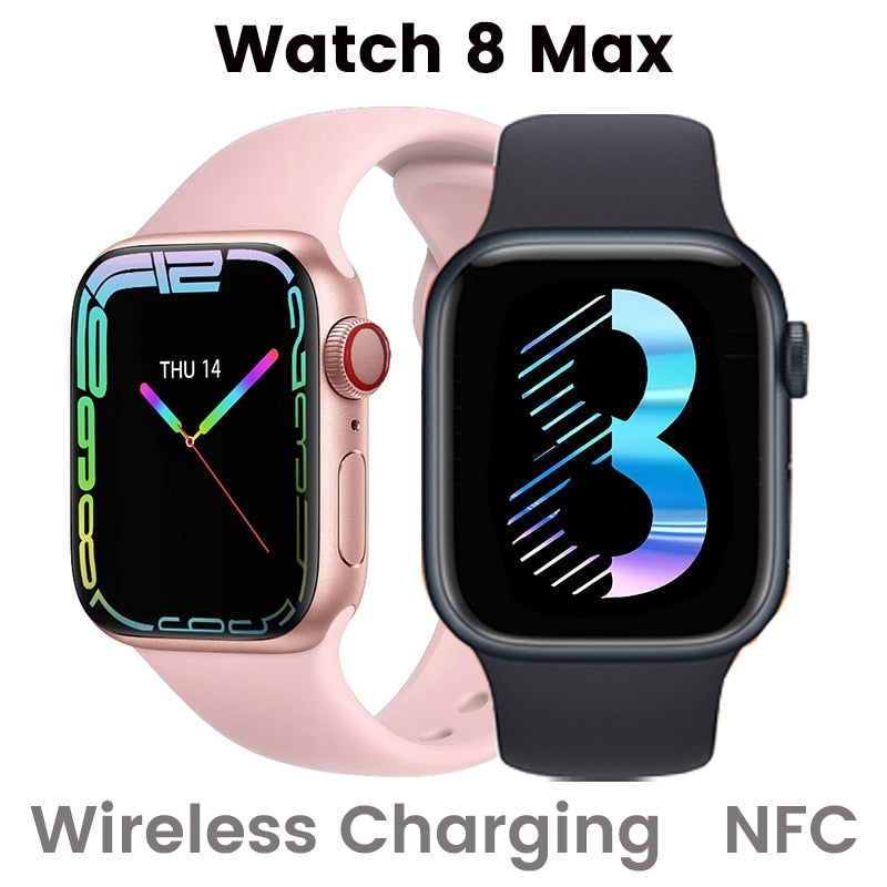 Watch 8 Max Smart Watch Men Answer Call 1.85 NFC Wireless Charging Sport Tracker Women Smartwatch Gift For Apple Phone PK IWO 27 TIKIJTRONICS