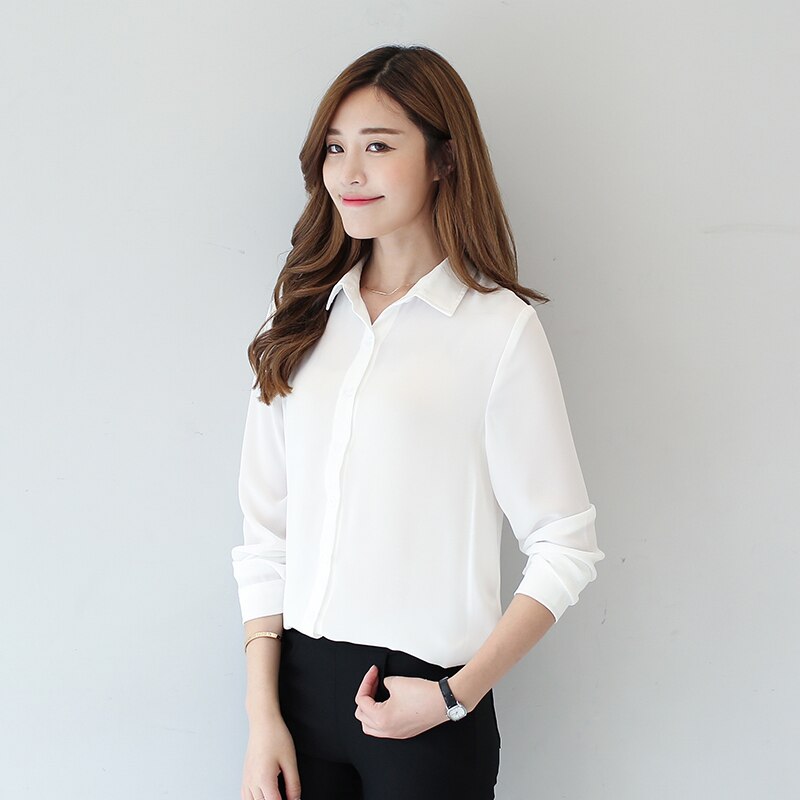 White Chiffon Blouse 2021 Women Shirt Fashion Casual Plus Size Blouses Long Sleeve Shirts Ladies Office Shirts Women Tops Blusas - TIKIJTRONICS # 0