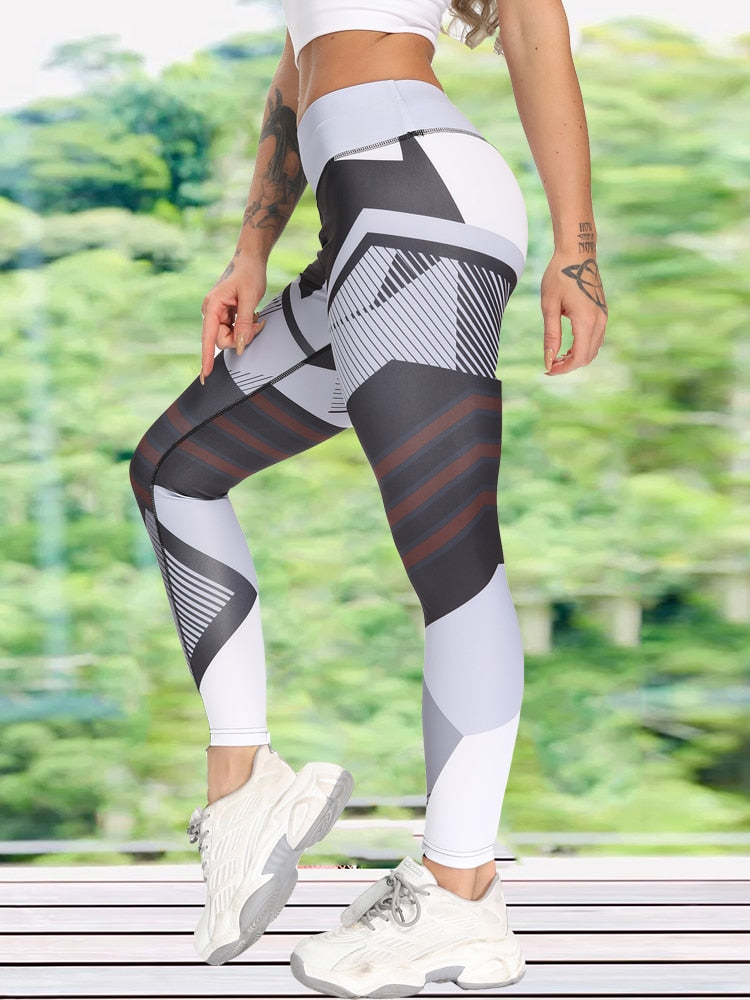 Women's Casual Slim Iridescent Reflective Material Printed Fitness Leggings Slim Stretch Elastic Glow in Dark Pants Trousers TIKIJTRONICS