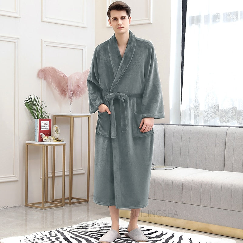 Women Winter Plaid Plus Size Long Flannel Bathrobe 40-130KG Warm Bath Robe Cozy Kimono Robes Dressing Gown Men Night Sleepwear - TIKIJTRONICS 0 SPECIFICATIONSThickness: ThickSleeve Length(cm): FullSexually Suggestive: NoSeason: WinterPattern Type: PlaidOrigin: Mainland ChinaObscene Picture: NoModel Number: 1512Material Composition: Flannel Coral FleeceMaterial: PolyesterItem Type: RobesGender: WOMENFabric Type: FlannelDresses Length: Ankle-LengthBrand Name: COZEDRESING TIKIJTRONICS  (Store description)