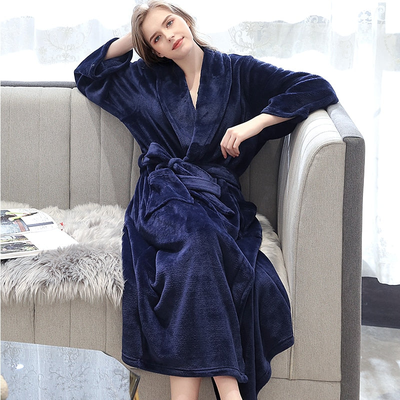 Women Winter Plaid Plus Size Long Flannel Bathrobe 40-130KG Warm Bath Robe Cozy Kimono Robes Dressing Gown Men Night Sleepwear - TIKIJTRONICS 0 SPECIFICATIONSThickness: ThickSleeve Length(cm): FullSexually Suggestive: NoSeason: WinterPattern Type: PlaidOrigin: Mainland ChinaObscene Picture: NoModel Number: 1512Material Composition: Flannel Coral FleeceMaterial: PolyesterItem Type: RobesGender: WOMENFabric Type: FlannelDresses Length: Ankle-LengthBrand Name: COZEDRESING TIKIJTRONICS  (Store description)