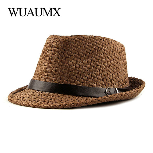 Wuaumx Spring Summer Straw Hat Women Jazz Hat Men Fedoras For Male Female Breathable Panama Sun Hat Wholesale Chapeu Feminino - TIKIJTRONICS # 0