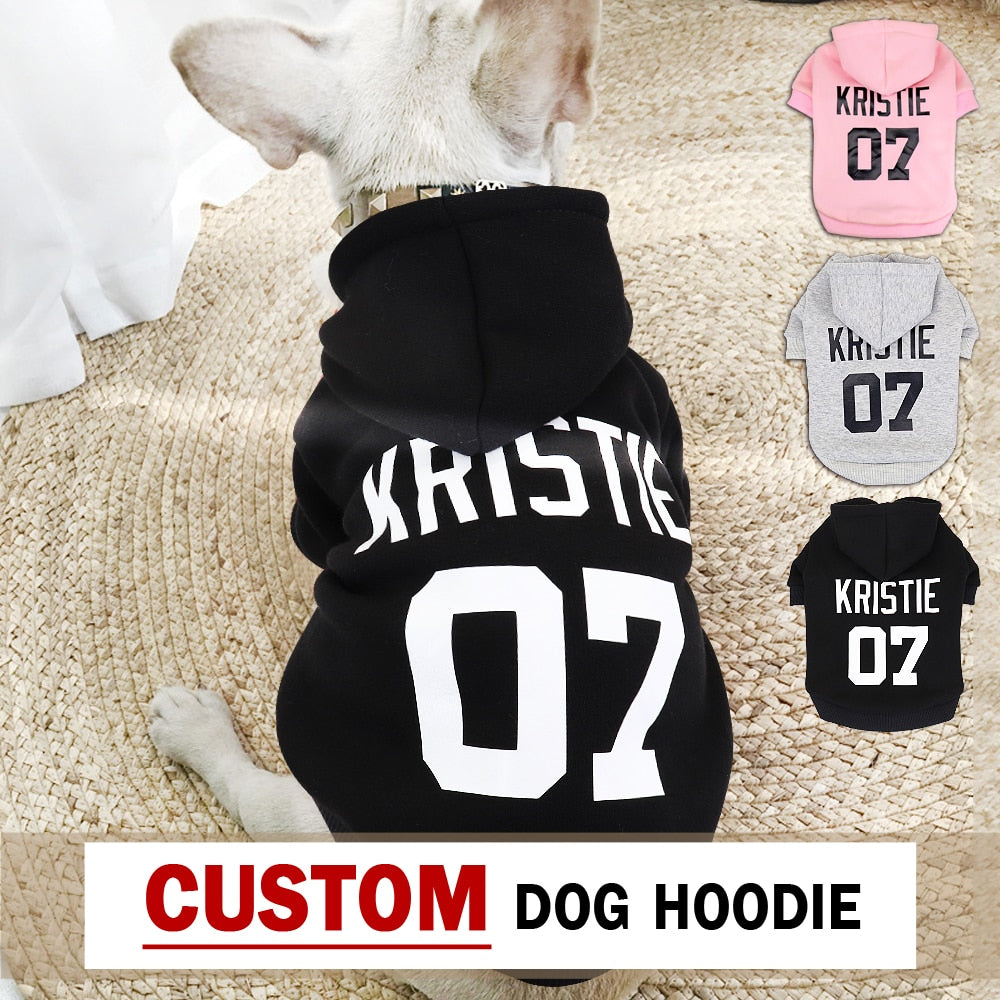 XS-6XL Personalized Dog Pet Clothes Winter French Bulldog Chihuahua Clothes Custom Name No. Hoodies for Small Medium Large Dogs - TIKIJTRONICS 0 SPECIFICATIONSType: Dog Coat/Dog Clothes/Dog ClothingType: DogsSize: XS-5XLSeason: Autumn/WinterPattern: SolidOrigin: Mainland ChinaMaterial: 100% CottonColor: Black/Gray/PinkCleaning method: Hand wash / Machine washBreeds: Small Medium Large Pets Dogs Cats Chihuahua, YorkshireBrand Name: Beirui TIKIJTRONICS  (Store description)