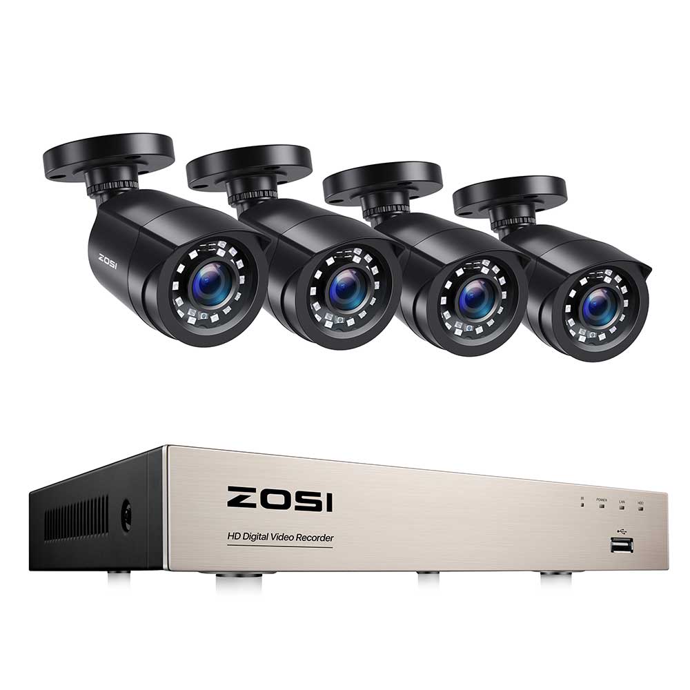 ZOSI Home Security System H.265+ 8CH DVR 4/8pcs 2.0MP 1080p Night Vision Outdoor Surveillance Waterproof Camera Kits TIKIJTRONICS