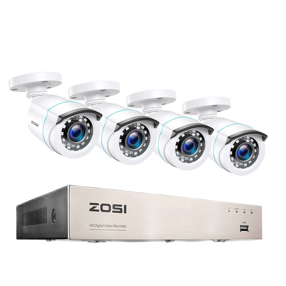 ZOSI Home Security System H.265+ 8CH DVR 4/8pcs 2.0MP 1080p Night Vision Outdoor Surveillance Waterproof Camera Kits TIKIJTRONICS