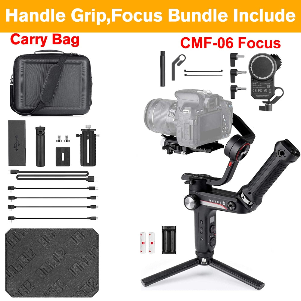 Zhiyun WEEBILL S 3-Axis Gimbal Stabilizer for Mirrorless and DSLR Camera Sony A7 III A6000 Nikon Panasonic GH5 Canon WEEBILL LAB - TIKIJTRONICS # 0