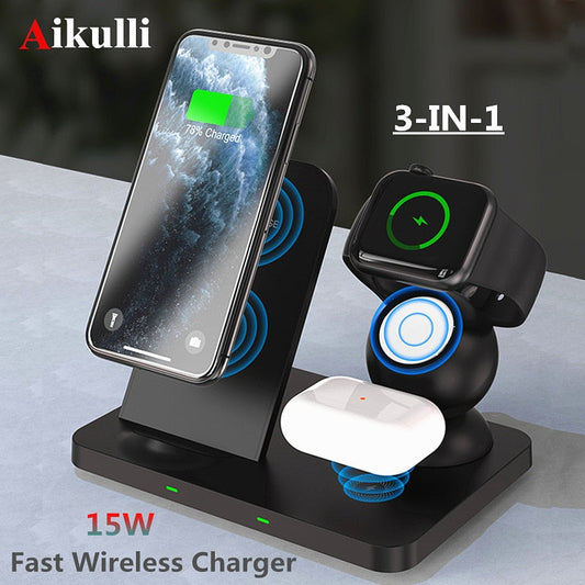 iPhone  Charger 3 in 1 Fast Charging for iPhone 14 13 12 11 Pro Max X XS XR Watch 6 5 4 3 AirPods Pro - TIKIJTRONICS # 0