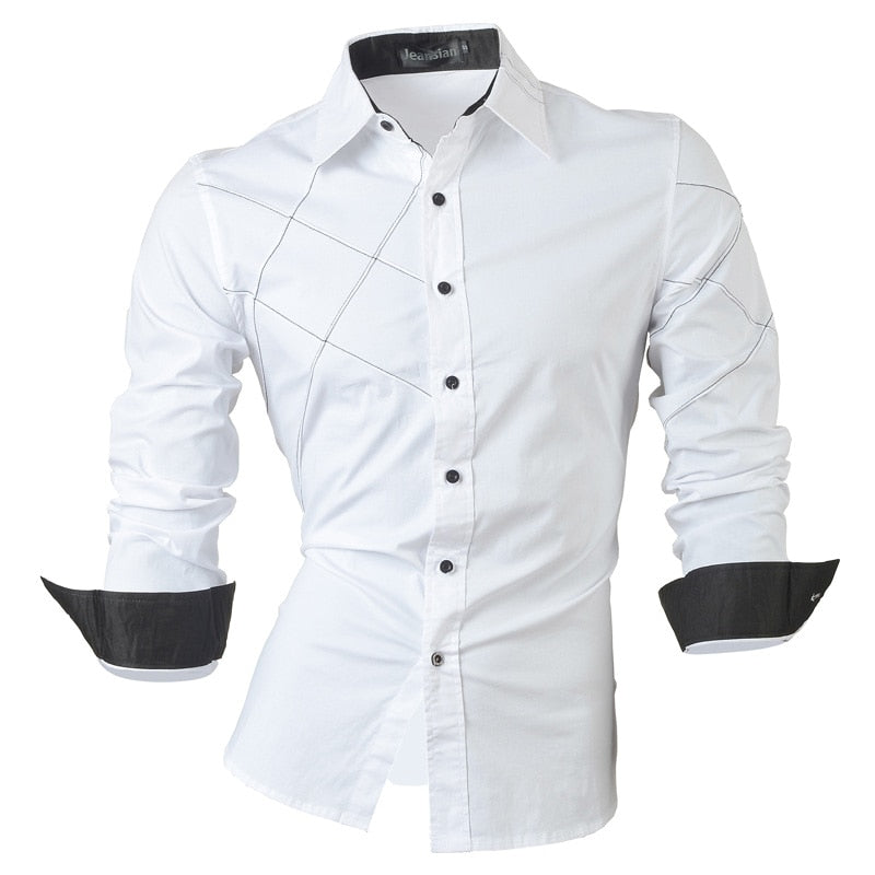 jeansian casual shirts dress male mens clothing long sleeve social brand boutique cotton western button 2028 - Premium 0 from TIKIJTRONICS - Just $17.99! Shop now at TIKIJTRONICS