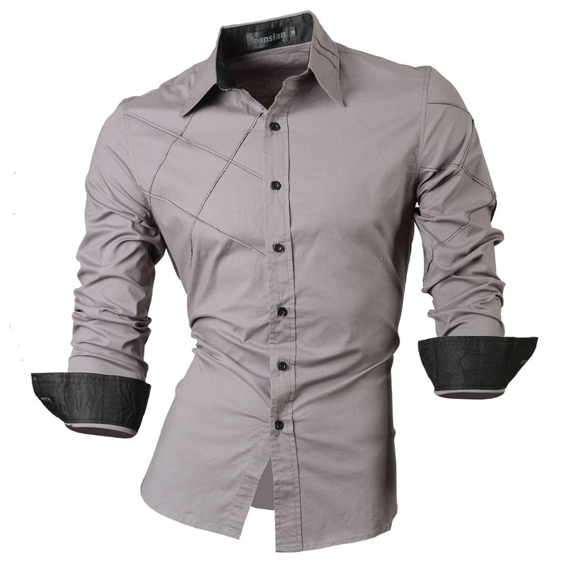 jeansian casual shirts dress male mens clothing long sleeve social brand boutique cotton western button 2028 - Premium 0 from TIKIJTRONICS - Just $17.99! Shop now at TIKIJTRONICS