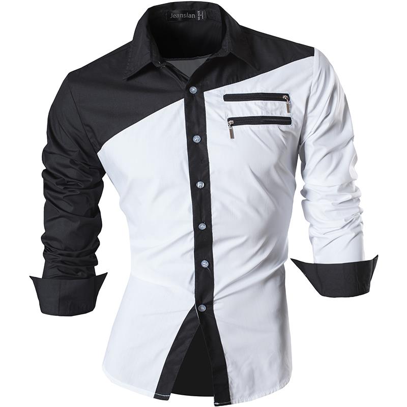 jeansian casual shirts dress male mens clothing long sleeve social brand boutique cotton western button 2028 - Premium 0 from TIKIJTRONICS - Just $17.99! Shop now at TIKIJTRONICS