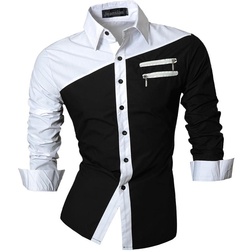 jeansian casual shirts dress male mens clothing long sleeve social brand boutique cotton western button 2028 - Premium 0 from TIKIJTRONICS - Just $17.99! Shop now at TIKIJTRONICS