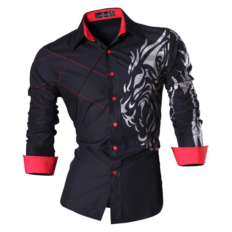 jeansian casual shirts dress male mens clothing long sleeve social brand boutique cotton western button 2028 - TIKIJTRONICS # 0