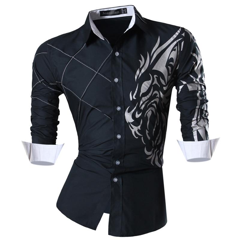 jeansian casual shirts dress male mens clothing long sleeve social brand boutique cotton western button 2028 - TIKIJTRONICS # 0