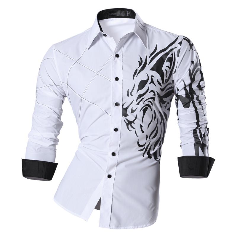 jeansian casual shirts dress male mens clothing long sleeve social brand boutique cotton western button 2028 - TIKIJTRONICS # 0